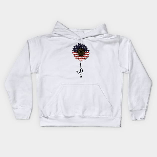 american sunflower Kids Hoodie by Samphelinshop